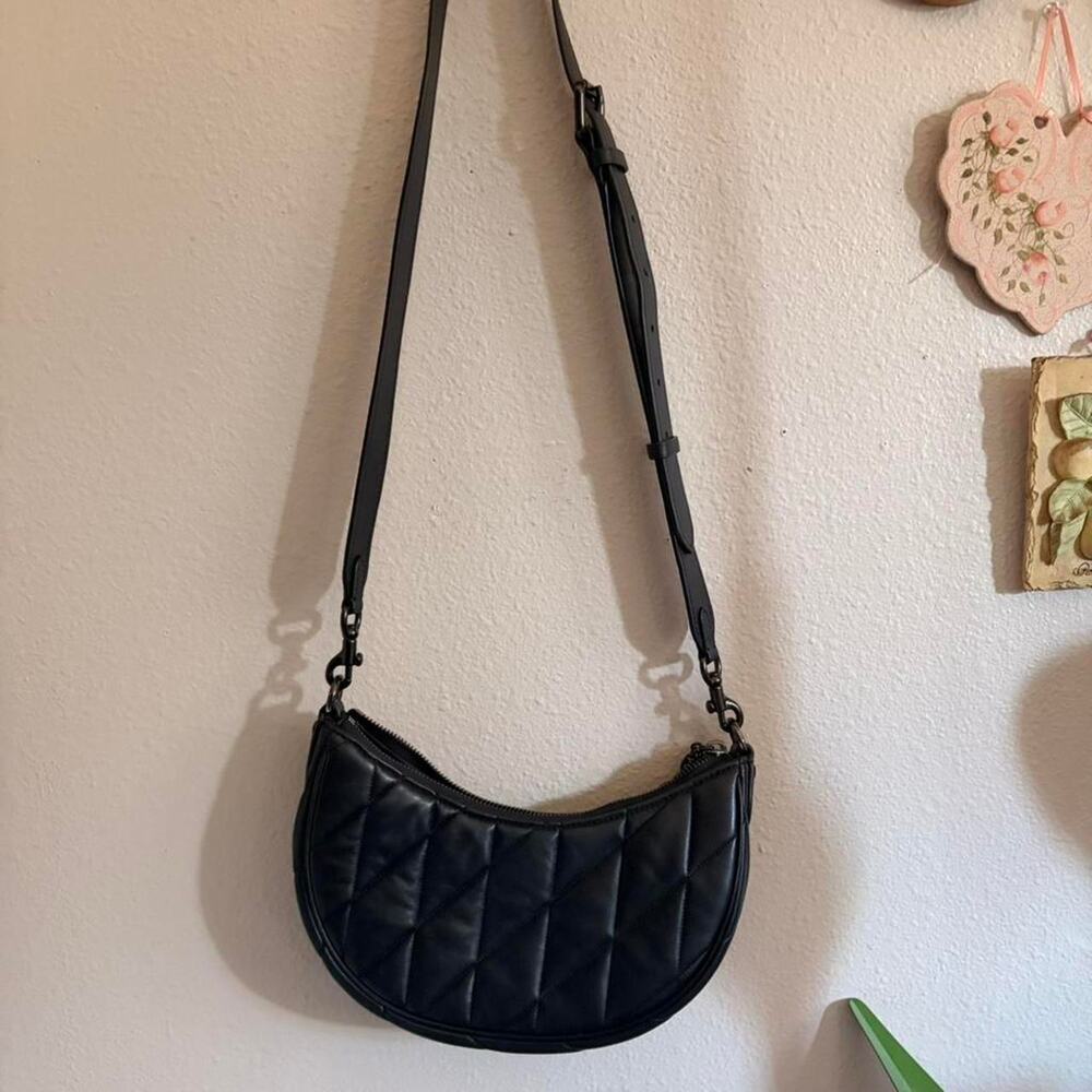 Coach black quilted crossbody bag